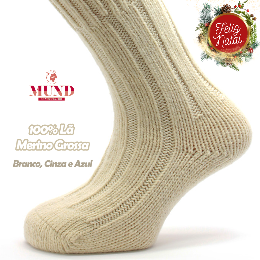 Lã 100% (Meia Tradicional Grossa)